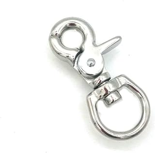 JY-Marine Stainless Steel Round Eye Trigger Snap Hook 3/4" Swivel Eye - Great for Pet Leashes, Bag Straps