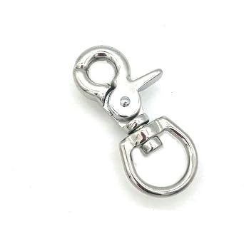 JY-Marine Stainless Steel Round Eye Trigger Snap Hook 3/4" Swivel Eye - Great for Pet Leashes,Bag Straps,Key Rings