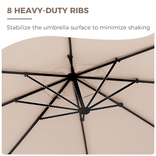 Image of Grand patio 12FT Cantilever Round Umbrella with Base & Cover, Champagne