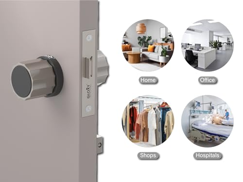 Image of Gloxy Mortise Keyless Knob Handle for Mortise Keyless Round Lock for Balcony Keyless Lock Handle Set for Storeroom, Store Room, Office |Satin & Black Finish (2 Years Warranty, Pack of 1)