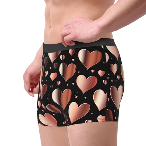 Men's Underwear Boxer Briefs Supersoft Brushed Stretch Boxer Briefs Rose Gold Love Heart Mens Trunks3