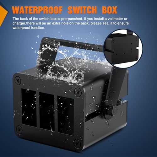 Image of Nilight 3 Gang Rocker Switch Box Detachable Housing 3 Holes Aluminum Panel