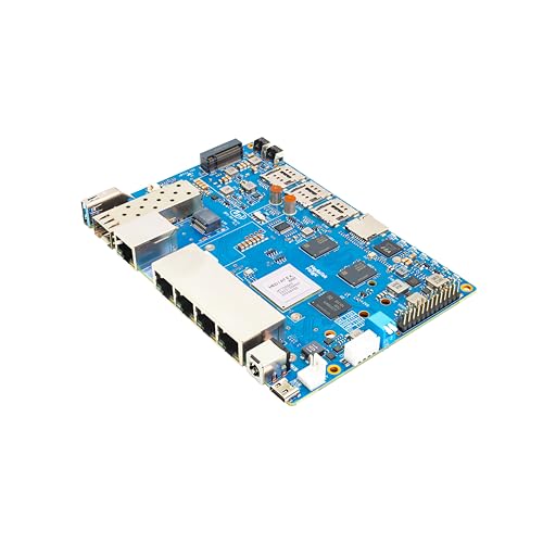 Image of Banana Pi BPI-R4 WiFi 7 Wireless Dual-Band WiFi Router Board OpenWRT, with MediaTek MT7988A (Filogic 880) SoC, Support 2X 10GbE SFP and 4X GbE Gigabit Ethernet for NAS Smart Home Gateway (POE SET1)