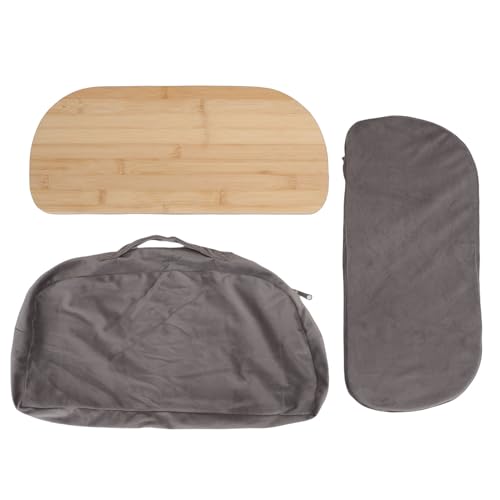 Banco de meditación de madera noble: taburete ergonómico acabado gris 7