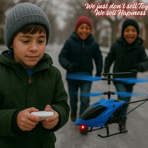 Image of Gravity Sensor Helicopter Toy for Boys with Safety Sensor, Indoor Palm Sensing, Rechargeable with LED Lights I Pack of 1 (Blue Colour)