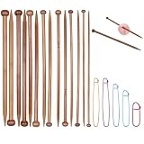 Sibba 7 Pairs Bamboo Knittinig Needles Set...