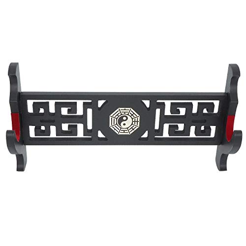 Eforlife Padded Sword Wall Mount Katana Stand Samurai Sword Holder Display Rack Chinese Bagua Style (1-Tier)