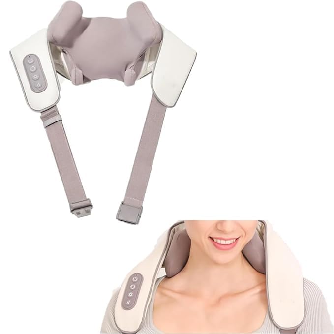 ACUWORLD Neck and Shoulder Massager with Adjustable Heat and Straps, Electric Deep Tissue 5D Kneading Massage Pillow for Neck, Back, Leg, Foot Body