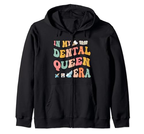 En mi Dental Queen Era Retro Groovy Dental Dentista Sudadera con Capucha