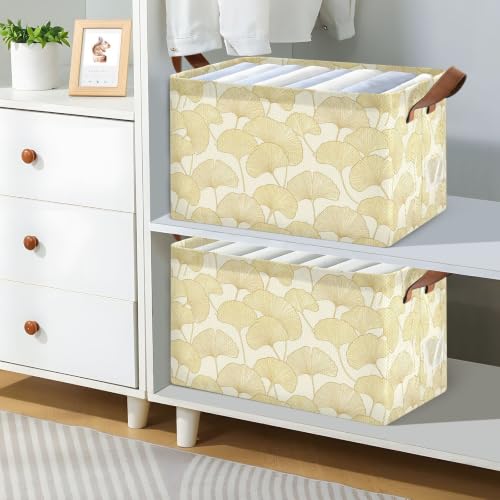 Panier de rangement de cuisine motif ginkgo FRODOTGV taille M pour étagère - 8