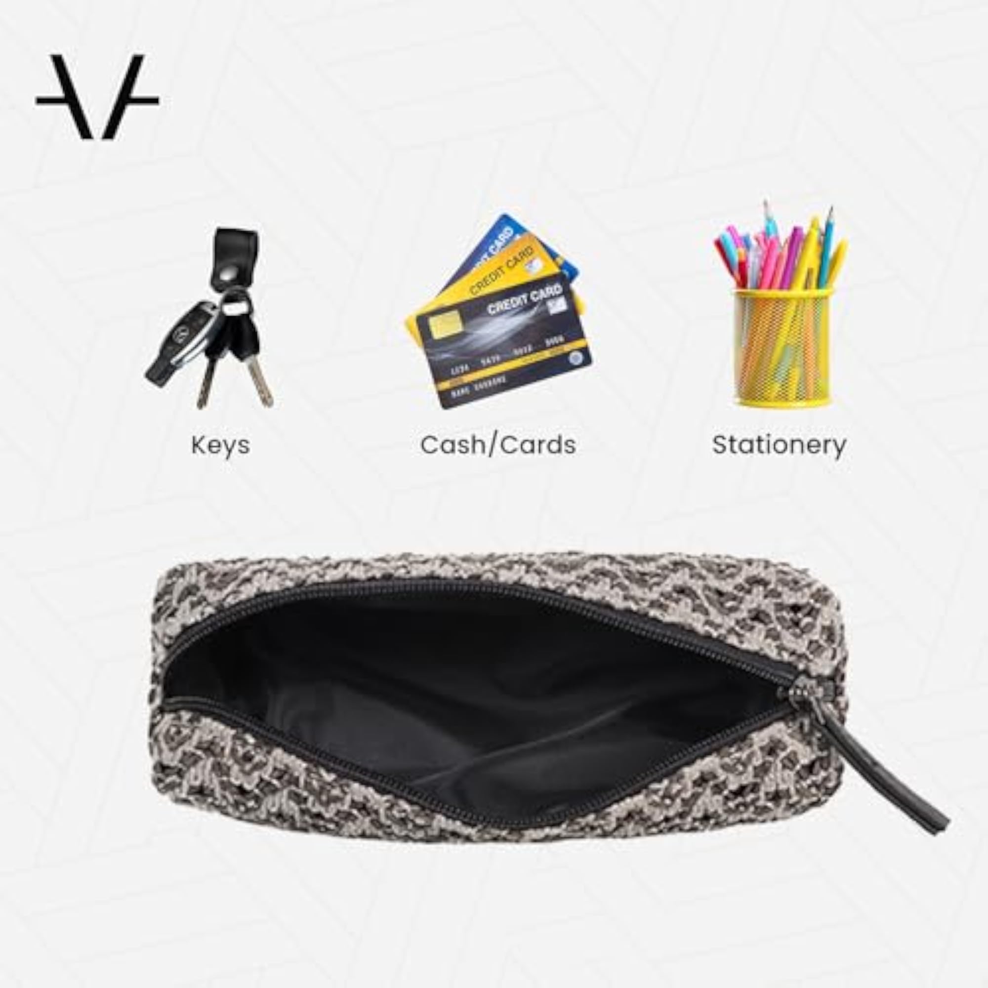 Slate Shadow Vegan Makeup Pouch for Cosmetics