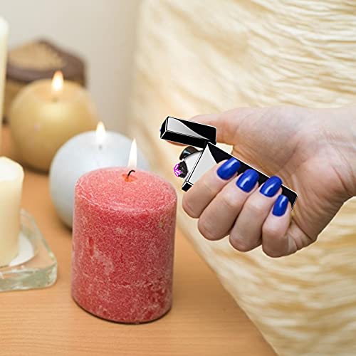 Mona43Henry Isqueiro elétrico USB isqueiro eletrônico à prova de vento com indicador de bateria de L