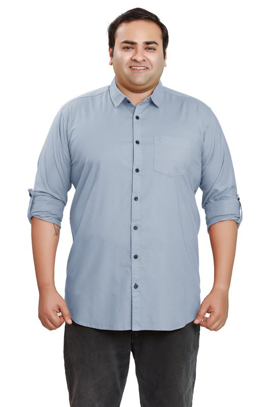 Image of BE ACTIVE Plus Size Lycra Cotton Satin for Men Shirts|| All Plus Size Men|| Cotton Stylish Full Sleeves Shirt for Men