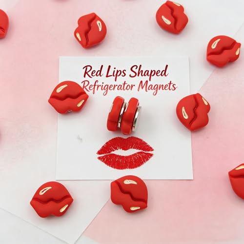 Imanes de nevera con forma de labios rojos, pack de 20 miniatura 4