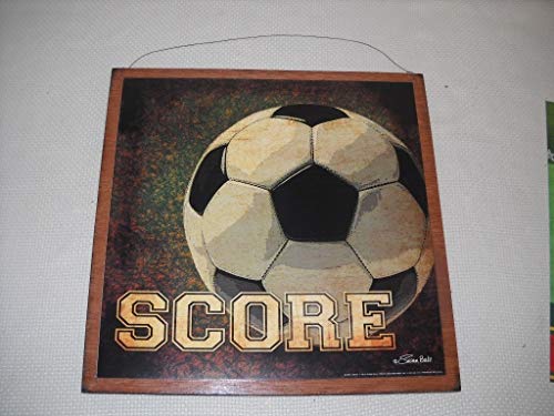 Score Soccer Ball Wooden Boys Sports Bedroom Decor Sign Wood Signs7x7 size