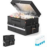 Cooler Bag – Soft Travel Cooler Holds 45 Cans, Stays Cold for 8H & Warm for 6H – Portable Car Trunk Organizer for Camping, Beach, Picnic