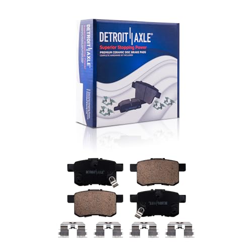 Image of Detroit Axle - Rear Brake Pads for 2008-2017 Honda Accord, 2009-2014 TSX | Ceramic Brake Pads w /Hardware 2010 2011 2012 2013 Replacement