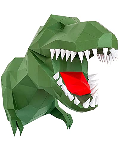 Oh Glam Home Kit DIY T Rex Dinosaurier Papercraft Kit Wandtrophäe Pappe 3D Origami Skulptur 3D Puzzle 3D VORGESCHNITTEN Cover