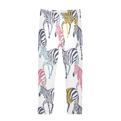 Bolaz Toddler Girls Leggings Printed Yoga Pants Leggings Pink Blue Zebra for Kids
