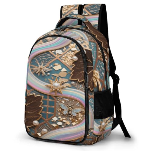 Mochila de viaje geométrica esmaltada y para portátil de uso diario