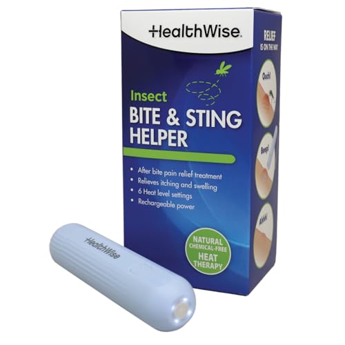 HealthWise Insect Bite and Sting Helper | Itch Relief | Fast Acting 5-7 Seconds | Non-Toxic, Natural Solution | Rechargeable Power |