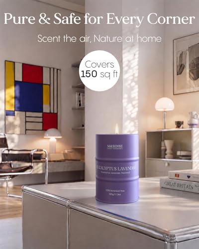 Image of M&SENSE Eucalyptus Lavender Scented Candles Natural Non Toxic, Aromatherapy Candle for Stress Relief Meditation Relaxing, Housewarming Gifts for Women Men, 11.3oz 70 Hour Long Burning