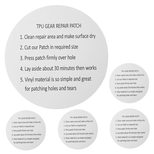 CIYODO 5Pcs Sturdy TPU Swim Ring Repair Patch Kit Adhesive Stickers for Quick Repairs Inflatable Boats Air Mattresses and More