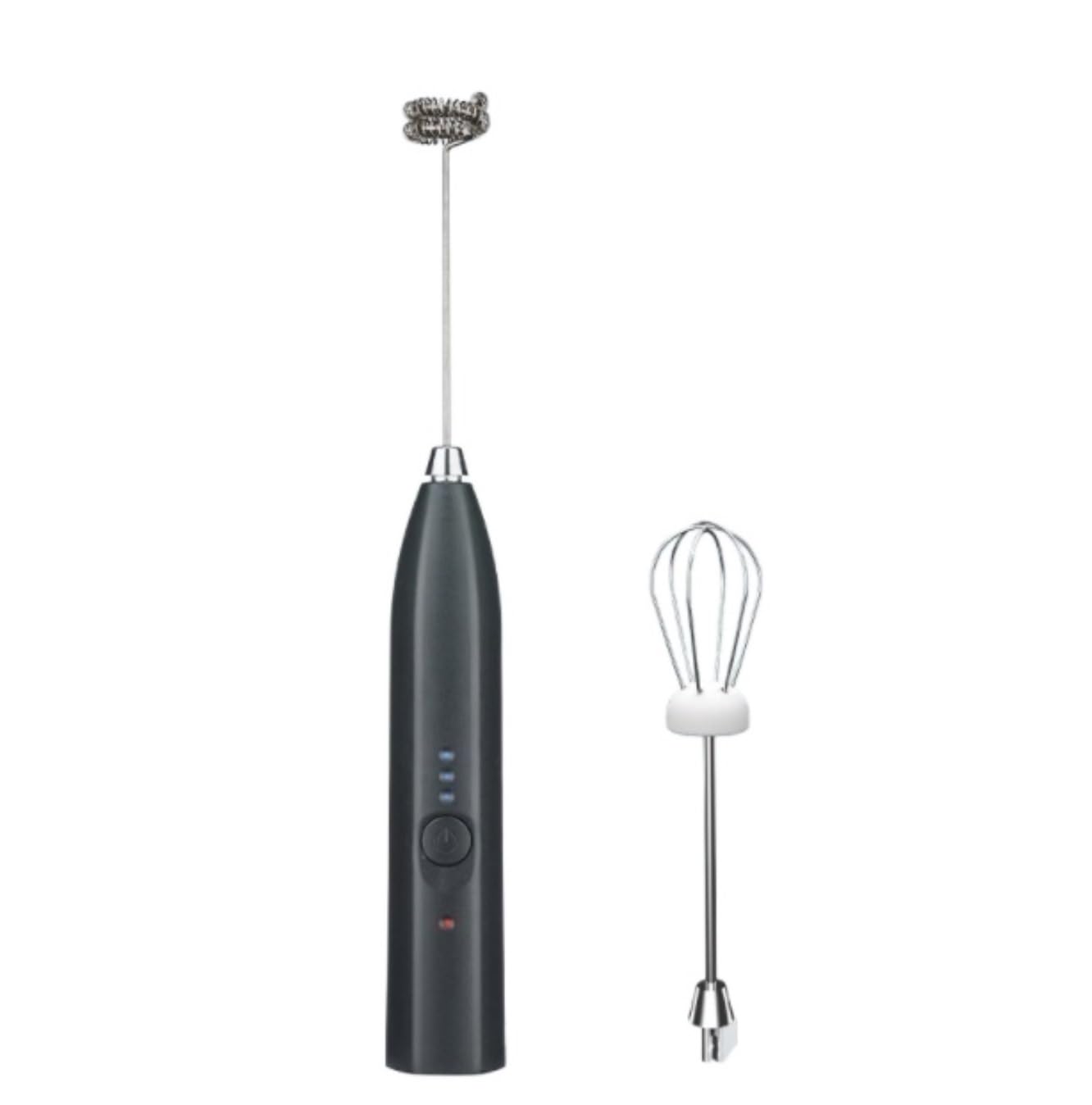 Montalatte Frullatore Montalatte Portatile Ricaricabile A 3 velocità con Frusta in Acciaio Inossidabile per caffè Montalatte per Cappuccini(Black)