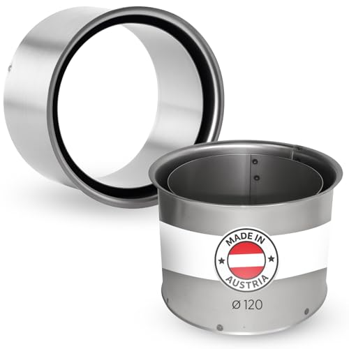 Preisvergleich Produktbild BERTRAMS Wandfutter doppelt Ø 120 mm Blank / 12cm langes Doppelwandfutter für 2mm Ofenrohre / Wanddurchführung Ofenrohr / Senothermlack nach DIN 1298 / Kaminzubehör für Schornstein / Made in Austria