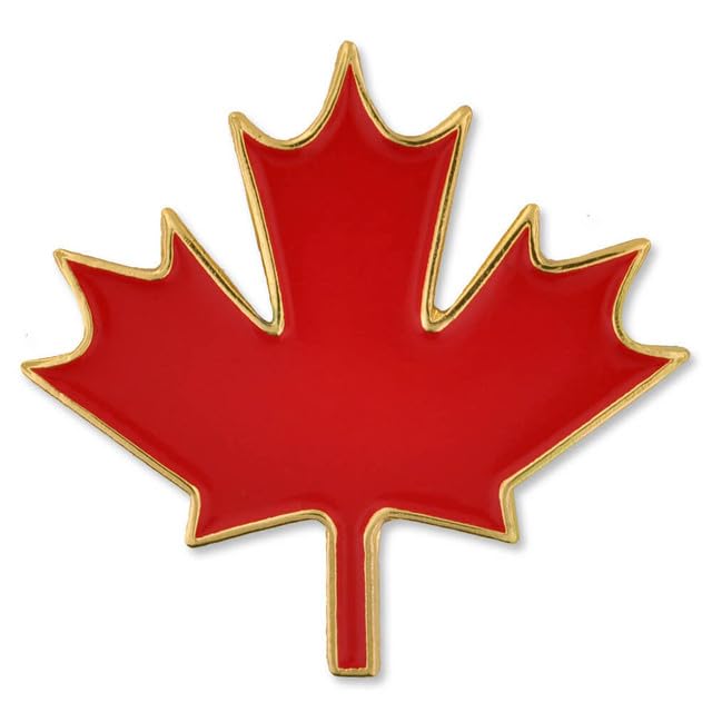PinMart Canadian Red Maple Leaf Canada Enamel Lapel Pin - Flag Pin Maple Leaf Lapel Travel Accessory Suit Jacket Jewelry Canadian Pride Gift Country Flag Souvenir - 1 Piece
