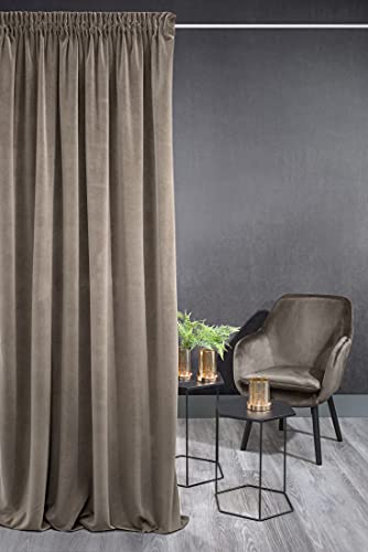 Eurofirany KRISTI Velvet Curtain with Rufflette Tape, 1 pc. Thermal Curtain