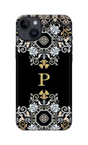 Image of Printed Hard Back Cover Case for Apple iPhone 14 Back Cover (Alphabet P) -1803