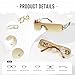 YOGFIT Rimless Y2K Sunglasses for Women Men Fashion Wrap Around Futuristic Cool Sunglasses