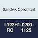 Sandvik Coromant, L123H1-0200-RO 1125, CoroCut 1-2 Insert for Profiling, Carbide, Left Hand Cut, 1125 Grade, (Ti,Al) N (Pack of 10)