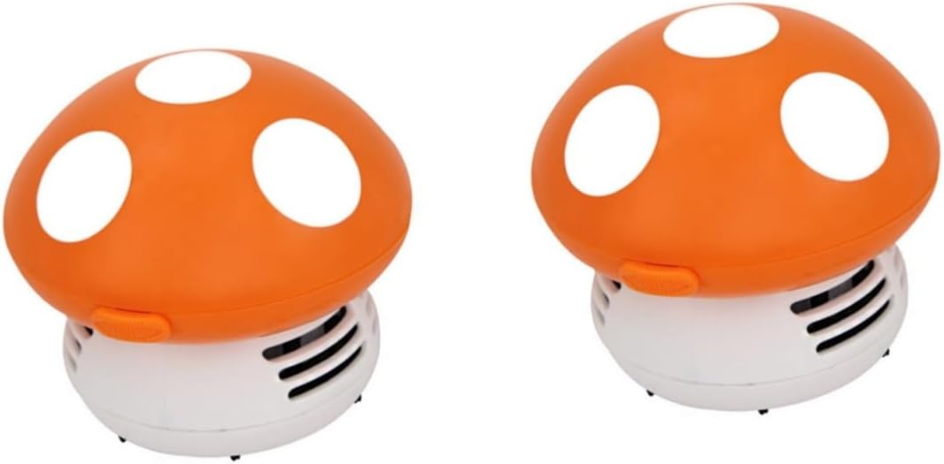 2pcs Handy Mini Vacuum Cleaner for Desk Desk Vacuum Random Mushroom Pattern No Wire Low Sound Efficient Cleaning