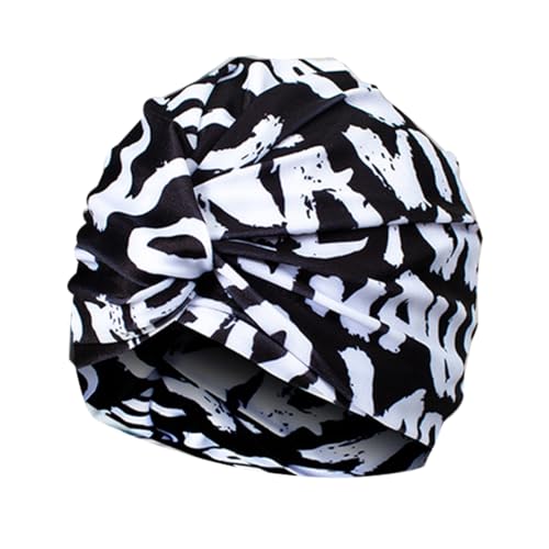 Ewanda store Colorful Pleated Extra Large Nylon Cloth Swim Cap for Women Swimming,Swimming Cap Comfort Hot Spring Bathing Caps for Adult Men Women Long Hair,Letter