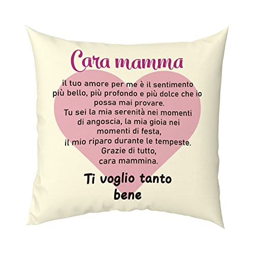 Cadeau de fête des mères, taies d'oreiller, 45 x 45 cm, cadeau pour maman, anniversaire, cadeau pour maman, cadeau original idées cadeau pour femme, merci de tout votre maman Cover