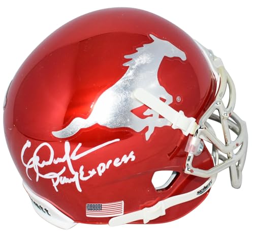 Eric Dickerson Signed Smu Mustangs Chrome Mini Helmet W/Pony Express - Autographed College Mini Helmets