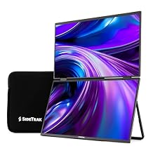 SideTrak Solo Book 15.6" Foldable Dual Screen Portable Monitor - FHD Portable Stacked Monitor, External Display for Laptop, Extender with Stacked Dual Monitors for Mac, PC, and Chromebook
