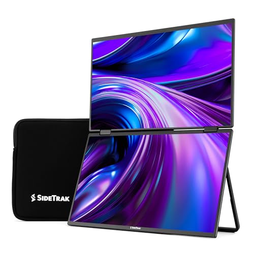 Image of SideTrak Solo Book 15.6 inch Foldable Dual Screen Portable Monitor - FHD Portable Stacked Monitor, External Display for Laptop, Extender with Stacked Dual Monitors for Mac, PC, and Chromebook