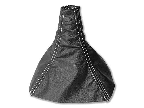 The Tuning-Shop Ltd Shift Boot Compatible with Ford Mondeo MK5 Leather White Stitching