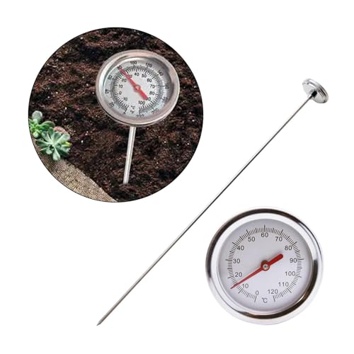 IEUDNS Termômetro de solo de compostagem Termômetro de temperatura do solo aço inoxidável Ferramenta
