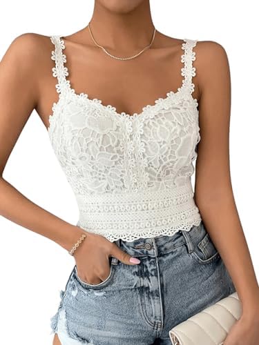 GORGLITTER Women's Boho Lace Corset Tops Backless Bralette Croppe...