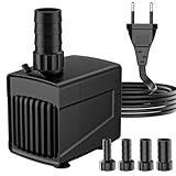 Photo Gallery pompa acquario, ultra silenziosa 25w 1500l/h regolabile con testa 2m, pompa fontana con 4 ugelli, pompa acqua sommergibile per laghetto, idroponica, stagni e giardino Photo Gallery pompa acquario, ultra silenziosa 25w 1500l/h regolabile con testa 2m, pompa fontana con 4 ugelli, pompa acqua sommergibile per laghetto, idroponica, stagni e giardino