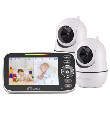 Image of iFamily 4.3 inch Split Screen Baby Monitor with 2 Cameras and Audio