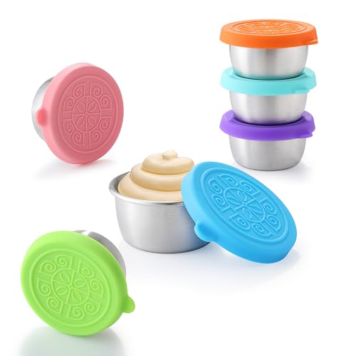 Mongsew SALAD DRESSING CONTAINER To Go, Small Condiment Containers With Leakproof Silicone Lids, Stainless Steel Condiment Containers For Lunch Bento Box thumb #7