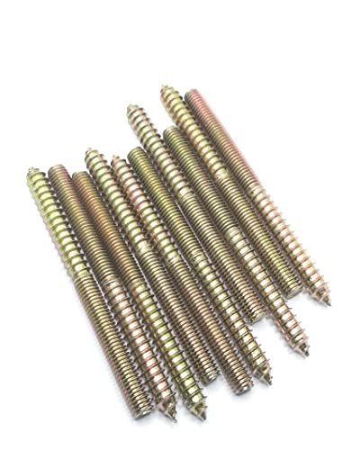 Image of Hanger Bolt M8x100 Double Headed Bolt Self-Tapping Screw for Furniture 10Pcs