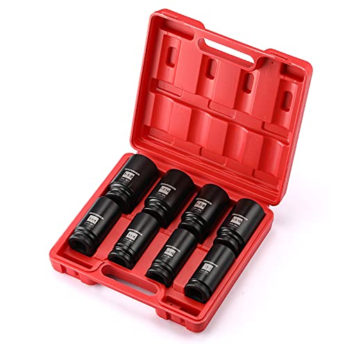 Image of MIXPOWER 3 /4-Inch Drive Deep Impact Socket Set, Inch, Cr-Mo, 6-Point, 1-Inch - 1-1 /2-Inch, 8-Piece 3 /4 inch Dr. Deep Spindle Axle Nut Impact Socket Set