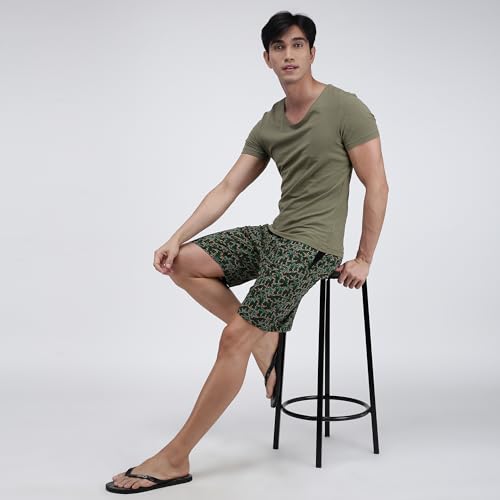 Image of Amul Comfy Men's Bermuda Shorts | Adjustable Drawstring for Better Waist Fit | Comfortable Casual Shorts | Breathable Summer Wear | Pack of 1 | Color May Vary