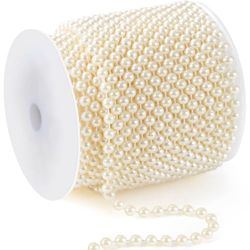 82 Feet Faux Pearl Garland, 6mm Pearl String Roll Strands,